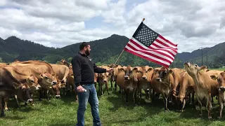 The girls with the flag