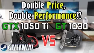 Double Price, Double Performance?? GTX 1050Ti vs GT 1030 Review, Benchmark and Giveaway!