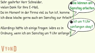 Deutsch lernen/ Brief schreiben A2- B1/ DTZ/ A2 Prüfung/ 2 Briefe/ E-Mail an den Chef/ Bewerbung