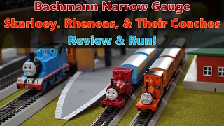 Narrow Gauge Bachmann Skarloey, Rheneas, & Coaches Review & Run!