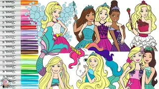 Barbie Dreamtopia Coloring Book Compilation Barbie Nikki Teresa Renee Mermaid Princess