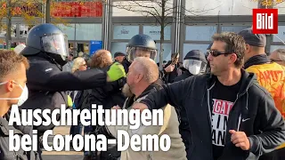 Randale in Berlin: Polizei stoppt Hunderte Teilnehmer ohne Maske bei Corona-Demo