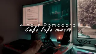 4 hour study with me | 35/5 Pomodoro | Calm cafe lofi music