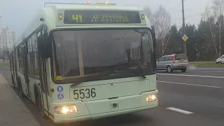 поездка на троллейбусе БКМ 333 Борт номер 5536 по 41 маршруту