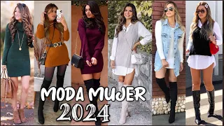 MODA 2024 ESTILOS DE VESTIDOS COMO VESTIR CASUAL Y FORMAL | ROPA DE MODA OTOÑO INVIERNO 2023/24