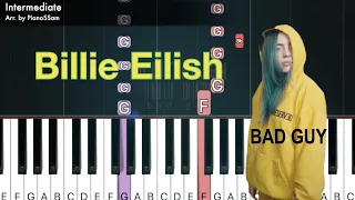 [Intermediate] Bad Guy - Billie Eilish | Piano Tutorial