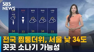 [날씨] 전국 찜통더위, 서울 낮 34도…곳곳 소나기 가능성 / SBS