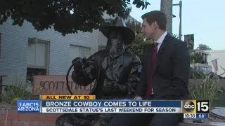 Bronze cowboy comes to life