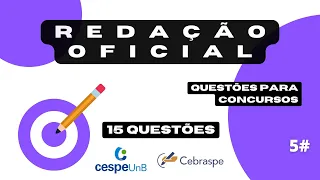 15 QUESTÕES DE REDAÇÃO OFICIAL  5# -  #inss  #cespe #estudar   #concurso #português #cebraspe #prova