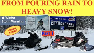 Smart Shox Fix?:Timmins Kapuskasing Snowmobile Saddlebag Trip-Snow Storm closed the highway!: Part 1