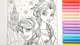 Disney Frozen Elsa, Anna,Olaf Coloring Book Pages#arrtx30a#arrtxmetallicmarkers #arrtxacrylicmarkers