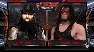 WWE Raw 1/25/16 Bray Wyatt vs Kane 2K16 Gameplay Results