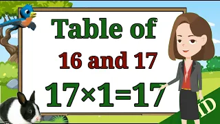 Table of 16 and 17 । Multiplication Table of 16 and 17 । Rhythmic Table of sixteen and seventeen