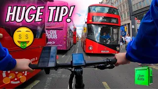 Delivering Fast Food On My E-BIKE | I'm Back In LONDON! HUGE TIP FROM CUSTOMER 🤑
