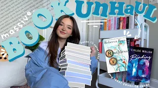 *MASSIVE* book unhaul!! 📚☁️✨ books i’ll never read + donating to little free libraries 🫶🏻