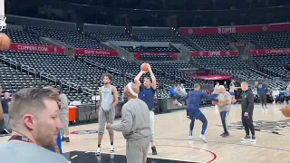 Luka Doncic at Dallas Mavs Shootaround Before Game 2 vs. LA Clippers