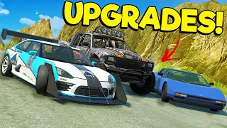 I Raced OB & Spycakes with Upgraded Cars Down a Mountain in BeamNG Drive Mods!