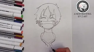 how to draw monkey D Luffy from one piece | Luffy drawing easy | how to draw anime | anime drawing
