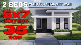 35sqm. Small House Design 2-Bedroom | Php300k