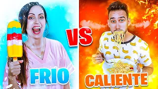 Comiendo FRÍO VS CALIENTE por 24 Horas con Mi Mejor Amigo 🥵🥶 Sandra Cires Art