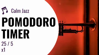 Pomodoro Timer | Calm Jazz And Binaural Beats | 60 Minutes (25 / 5 x 2)