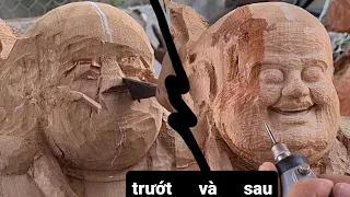 Wood carving || Cách Phá Mặt Tượng  | điêu khắc gỗ nghệ thuật | 艺术木雕 || 예술 나무 조각 || アート木彫り| wood art