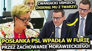 POSŁANKA PSL WPADŁA W FURIĘ PRZEZ ZACHOWANIE MORAWIECKIEGO! STARŁA MU CWANIACKI UŚMIECH Z TWARZY!