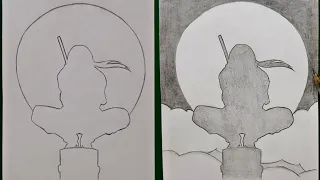 how to draw Itachi Moon Shadow | itachi's shadow step by step | easy tutorial