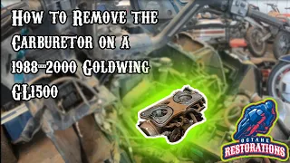 How To REMOVE The Carburetor On A 1988-2000 Honda Goldwing GL1500