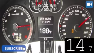 Audi RS3 2.5 TFSI 0-241 km/h FAST! Launch Control Acceleration Test Autobahn