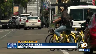 Little Italy littered by dockless bikes
