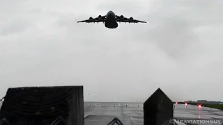 Boeing C-17 Globemaster III LOUD, LOW & HEAVY Overhead Takeoff (RAF Brize Norton)