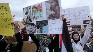 Skandiranje protiv Izraela tijekom prosvjeda podrške Palestini u Sarajevu