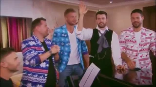 FUNNY! James Corden and Gary Barlow sing along on A League of Their Own   Christmas Special 2016