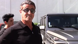 Sylvester Stallone Hanging Out At Cafe Roma