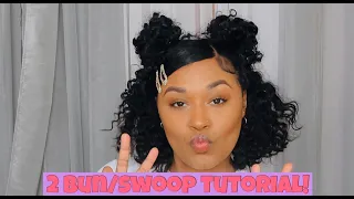 Half Up/2 Bun Swoop Tutorial For #curlyhair #naturalhair