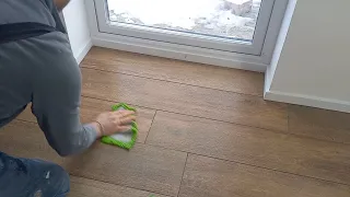 ✌9. Installing Tile floor / Сам положил 100 кв.м керамогранита.