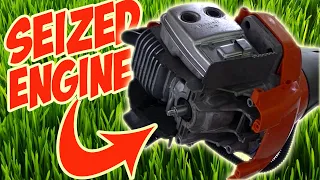 IS IT FIXABLE? Husqvarna Trimmer with SEIZED ENGINE! (128cd 128ld Teardown)