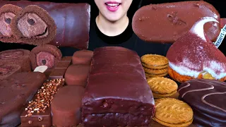 ASMR MUKBANG | CHOCOLATE ICE CREAM TICO MAGNUM KISSES MILKA LOTUS HERSHEY'S CAKE DESSERT EATING 초코먹방