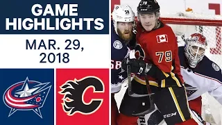 NHL Game Highlights | Blue Jackets vs. Flames - Mar. 29, 2018