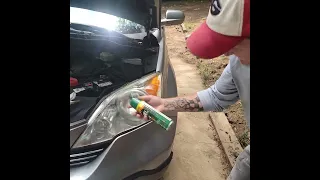 I can't believe this works!! How to clean off headlights the cheap and easy way!!