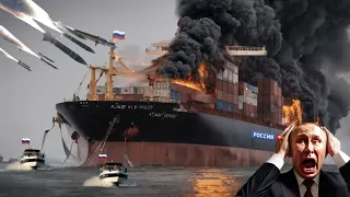 Terrifying! Russian Cargo Ship Carrying 300 Tons of Ammunition Blown Up by Ukraine in Black Sea