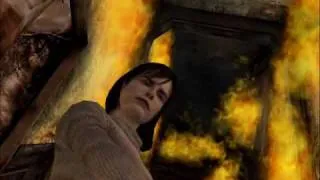 Silent Hill 2 Cutscene - Angela, Flaming Staircase