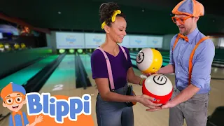 Let's Bowl! Join Meekah & Blippi for Games | Blippi FULL EPISODE | Moonbug Kids - Cartoons & Toys