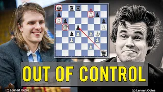 Out of control | Magnus Carlsen vs Richard Rapport | Blitz Wch 2022