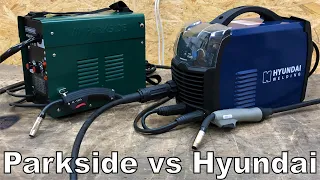 PARKSIDE ® PFDS 120 A2 vs Hyundai HG200 Flux welding machine, welding without gas test