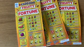 Scratch card Fruity fortune £500,000 jackpot, it’s a winner 🤑🤩