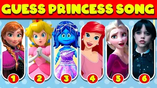 Guess PRINCESS Song 👑 Ruby Gilman, Elsa, Ariel, Wednesday, Moana, The Super Mario,The Little Mermaid