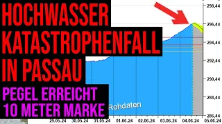 Hochwasser Katastrophenfall in Passau - Pegel erreicht 10 Meter