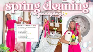 SPRING CLEANING & ORGANIZING🧺🌸 | ✨Aesthetic & Motivational Cleaning Vlog✨ | Lauren Norris